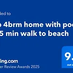Fab 4Brm Home With Pool A 18 Min Walk To Beach