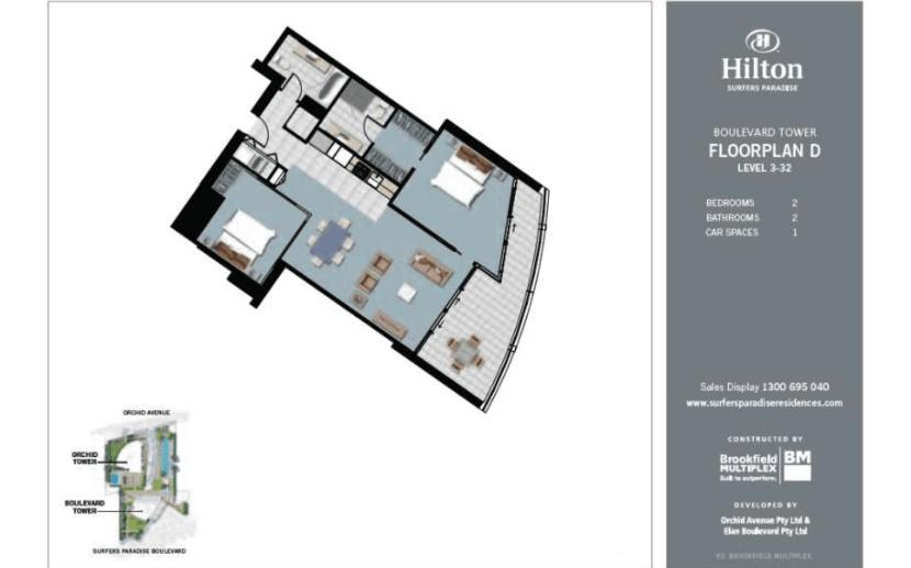 Hilton 2 Bed 2 Bath With Car Park 12704