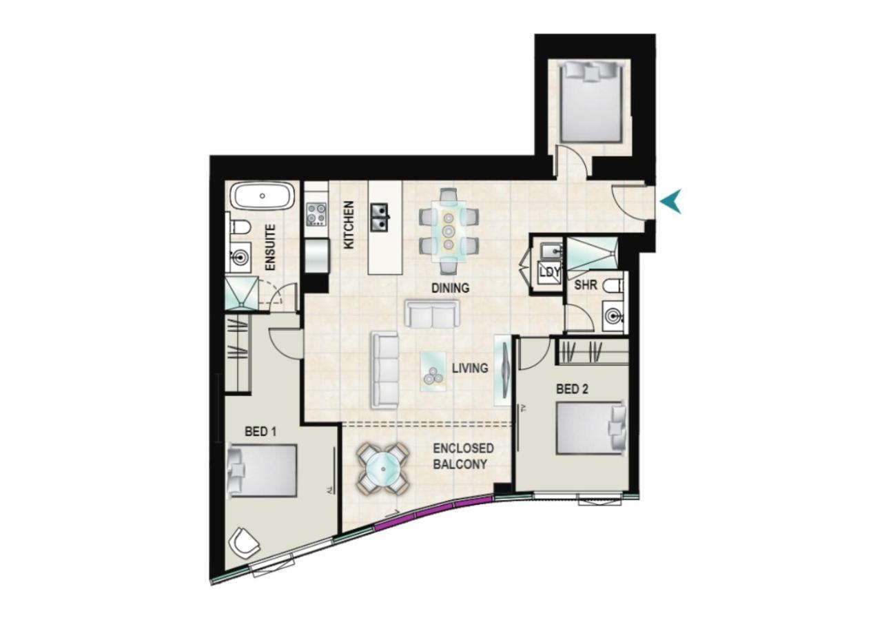 The Ocean - Beachfront 72f 3bedroom Skyhome Ocean Views With Parking & Facilities