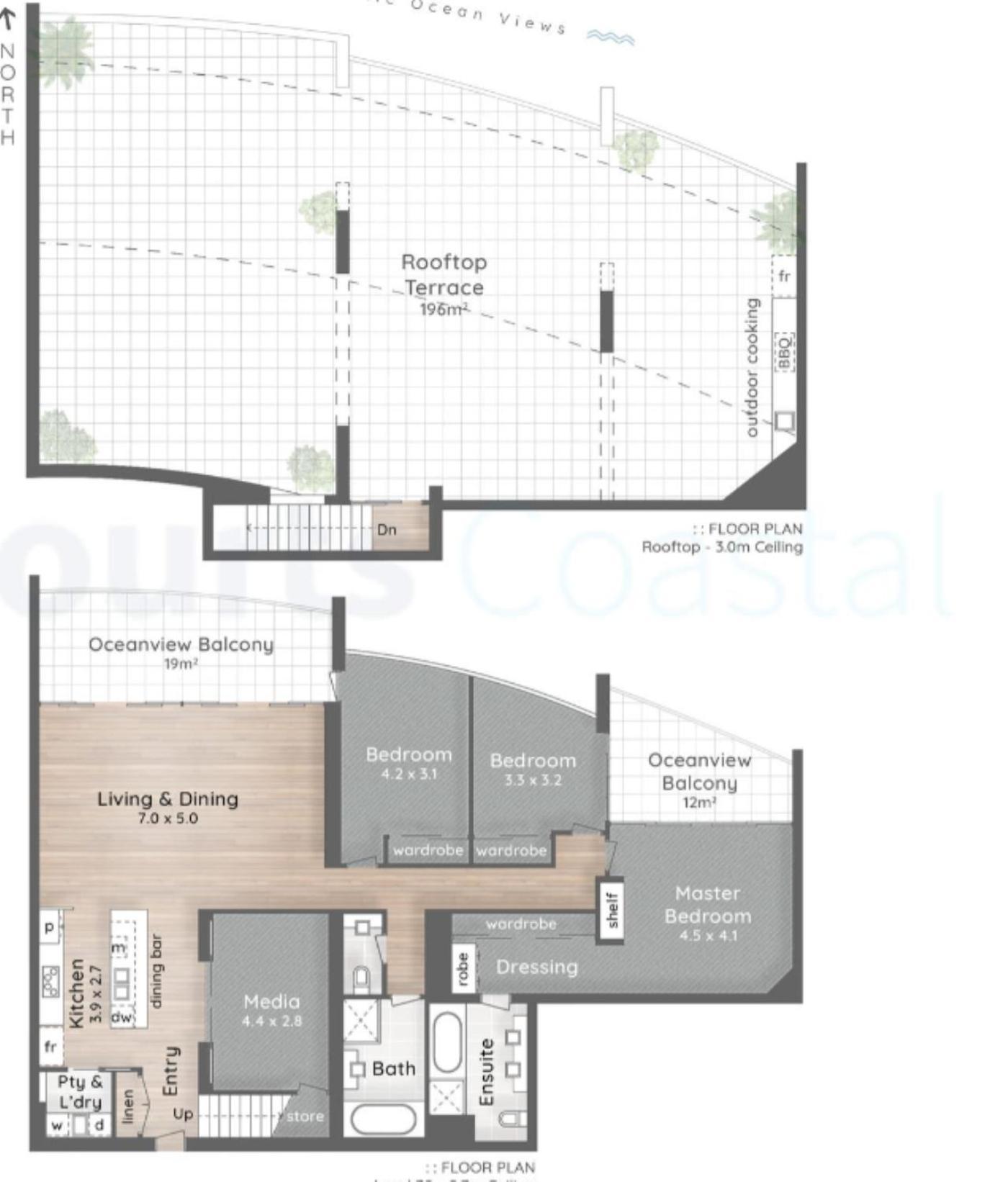 Apartment Ocean View Luxury 2 Level Penthouse 3br 30th Floor *